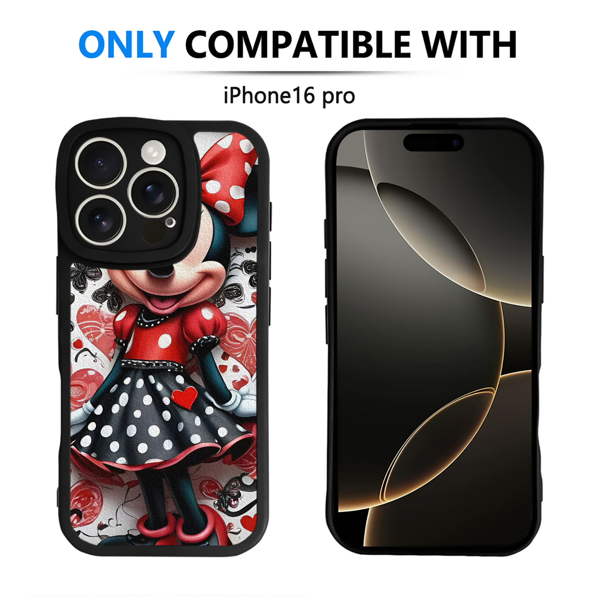 （画像用） ミッキーマウス Mickey Mouse 【iPhone 16シリーズ対応】シリコンスマホケース（レザー調） 材質：シリコン